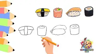 How to draw Sushi | Easy Step-by-Step Food Art