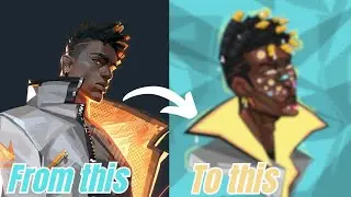 How I Drew Phoenix in My Style | Valorant Art Process |