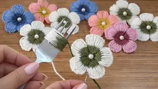 🔥This Crochet Flower Trick Is Going Viral!You Won&rsquo;t Believe This Crochet Flower Is Made with a Fork!