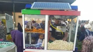ماكينة الفشار تشتغل بالطاقة الشمسية 🍿🍿 مع علي اطاجير مشروع مربح👇☎️0602117091