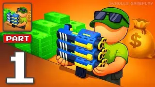 GunLand Arcade Idle - Gameplay Walkthrough Part 1 - Build Ammo Rule Land (iOS, Android)