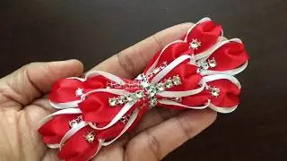 Hair clip! satin ribbon hair clip! Hair accessory!