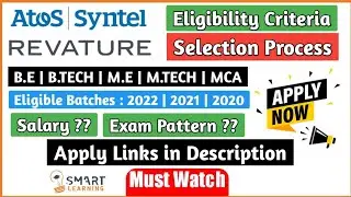 Atos Syntel & Revature Recruitment 2022/2021/2020 🔥🔥 | Atos Syntel & Revature Exam Pattern