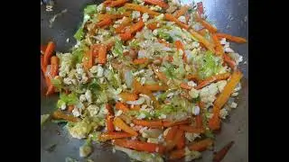Fried cabbage carrot with egg side dish recipe Malayalam #malayalamcookingrecipes