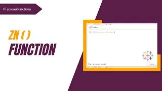 ZN( ) Function || #Tableau Functions