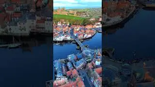 Whitby Swing Bridge &ndash; Late Afternoon Aerial Fly Around the Harbour