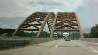 Crossing the Mohawk River/Erie Canal on Interstate 87 Near Albany New York - Dash Cam Video