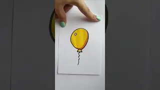 Draw a Yellow Balloon 🎈🎨  #drawing #art #balloon #viral #shortsviral #ipl