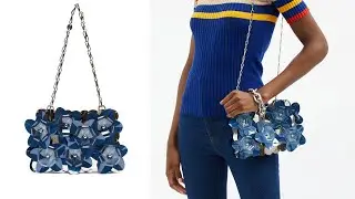 Paco Rabanne bag.  Sparkle flower appliqu&eacute; sequinned shoulder bag.