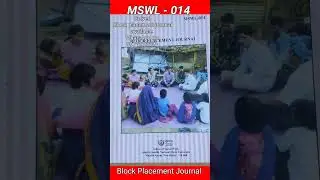 How to prepare Block Placement Journal | MSWL 14 | Solved PDF file available 9971218860 #ignou