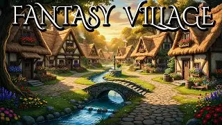 Cozy Fantasy Village 🍃 Medieval Lute Music & River Ambience for Study | 3 Hours