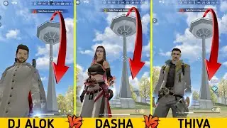 NEXTERA TOWER DROP DAMEGE TEST ALOK VS DASHA VS THIVA ABILITY TEST - GARENA FREE FIRE