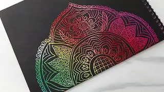 How to draw mandala art scratch notebook // step by step