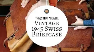 Vintage 1945 Swiss Leather Briefcase Review - Full of 