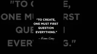 Creation begins where certainty ends. 🖤 #EileenGray #Creativity #ThinkDifferent
