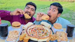 Eating Creamy Stuff Pizza, Flaming Pasta,Beef Burger,Twister Roll | Mukbang Asmr