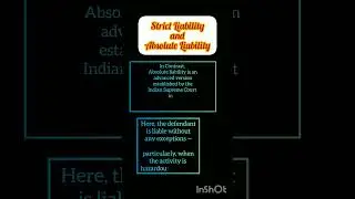 Strict Liability and Absolute Liability || Law of Torts #ytshorts #souloflaw