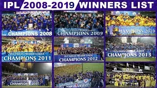 IPL Winners 2008 to 2019