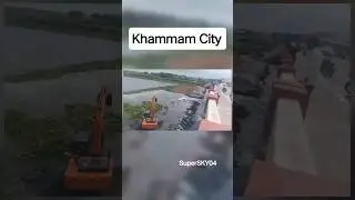 Khammam City cable bridge work was impacted as the Munneru River overflowed due to heavy rain.