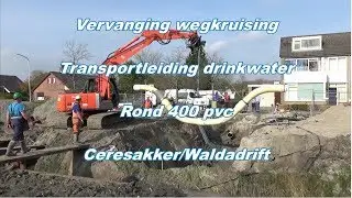 Vervangen &Oslash;400 transportleiding Waterbedrijf Groningen Waldadrift Bedum.