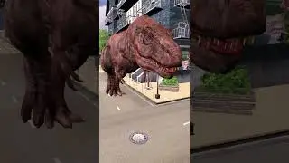 Динозавр тираннозавр рекс атакует людей | Динозавры входят в город #dinosaur #dinosaurvideos #trex