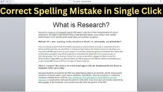 How to Correct Spelling Mistakes in Microsoft Word in Single Click
