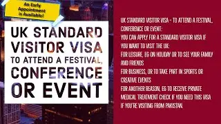 Apply for a UK Standard Visitor Visa to Attend a Festival, Conference or Event: