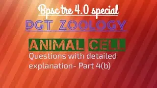 Animal Cell| Questions with detailed explanation| Part 4(b)| PGT Zoology