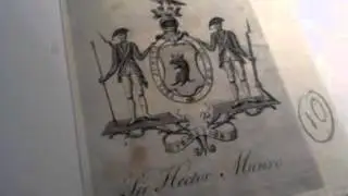 18thc ARMORIAL BOOKPLATE of SIR HECTOR MUNRO, COMMANDER-IN-CHIEF of INDIAN ARMY