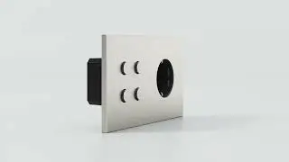 Rectangular solution Proxima series for a 4 fold button and a power socket   DE