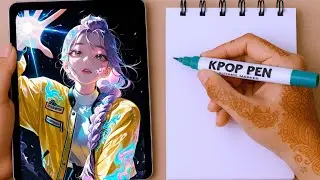How to Draw the Huntrix Leader Rumi from K-Pop Demon Hunters (Netflix Fan Art)