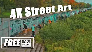 Graffiti Bombing Event 4K Street Art Kiev Ukraine