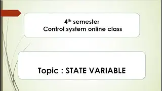 state variable || control system