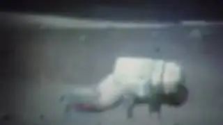 Astronaut falls down on moon