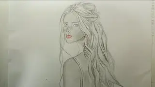 كيفية رسم فتاة جميلة بقلم رصاص / رسم سهل /How to draw a beautiful girl with a pencil / Easy drawing