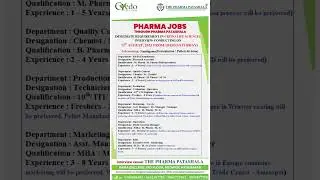 pharma jobs in Hyderabad 2023 | Pharma Fresher jobs 2023 #trending #viral  #Pharmajobs #parttime job