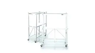 Origami Set of 2 3Tier Folding Shelves with Liners