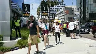 SAG-AFTRA WGA Strike Netflix Sunset Bronson Studios Los Angeles California USA July 21, 2023