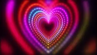 Valentines day Neon Lights Love Heart Tunnel background looped video