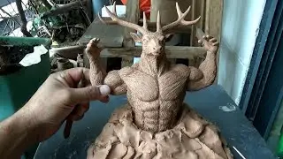 Making clay craft diy: Sculpting a strong and muscle deer