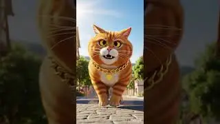 AI Fat Orange Cat vs Rooster Funny Chase & Epic Backyard Showdown