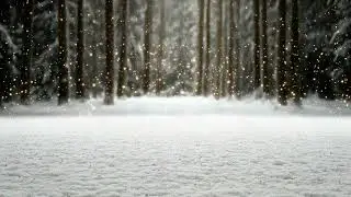 Winter Snowfall Background Loops forest  with snow