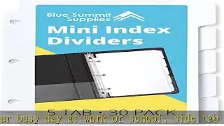 Blue Summit Supplies 5 Tab Mini Tab Dividers, White, 5 Mini Binder Dividers with 3 Hole Punch, for