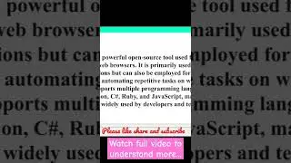 Understand the basics of selenium automation in 2 minutes #shorts #selenium