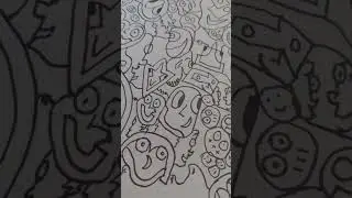 #faces is hand drawn sharpie 10x12 art paper. #percentface #atc #10x12art #smallart