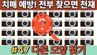 #47 [두뇌훈련 ] 치매 예방 다른 모양찾기! 전부 찾으면 천재 인정! 하루 한번 두뇌 훈련으로 치매 예방하세요 #치매예방 #두뇌훈련 #눈썰미 #뇌건강
