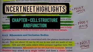 CHAPTER- CELL STRUCTURE AND FUNCTION | IMPORTANT HIGHLIGHTS WITH NEET QUESTION | #viral #neet #cell 