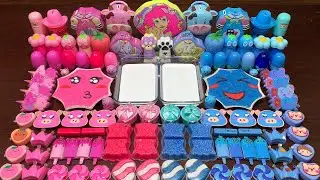 PINK VS BLUE | ASMR SLIME | Mixing Random Things Into GLOSSY Slime | Satisfying Slime Videos #1647