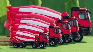Garage with Colors - ALL MIXER TRUCK WITH DOUBLE FLATBED TRAILER TRUCK, VOLVO TO GARAGE, FS22 #A157