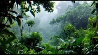 2 Hours Gentle Rain in Lush Jungle Rainforest with Birds Chirping | Relaxing Nature Sounds (HD)